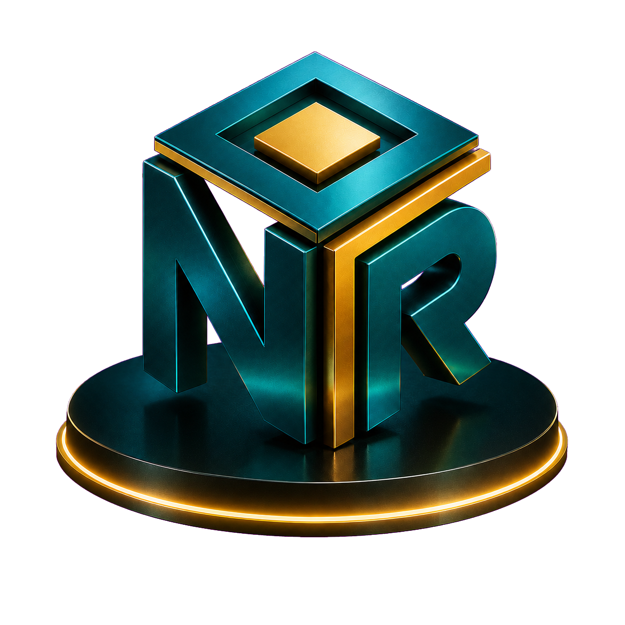 Metallic NRCube 3D Master Logo